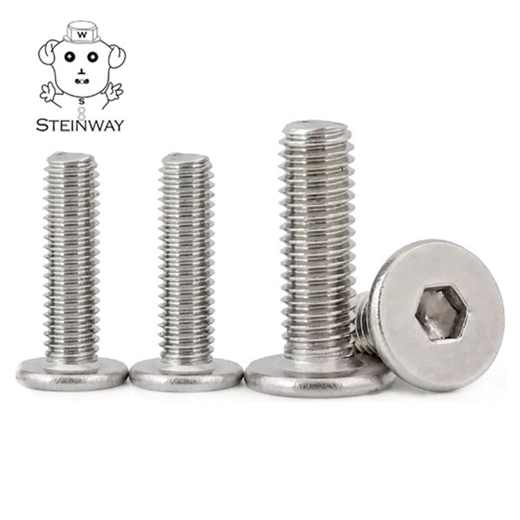 Stainless Steel M6 M8 M10 Bevel Edge Flat Head Hex Socket Furniture Insert Screws Joint Connector Bolts And Barrel Nuts