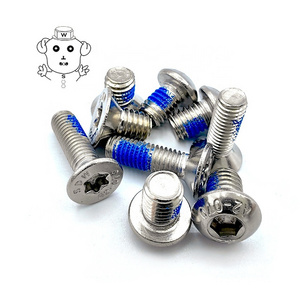 M2 M3 M4 M5 Stainless Steel 304 316 316L A2 A4 Blue Red Nylock patch Hexagon Torx Cross Recess Pan Head Machine Screw