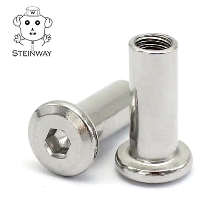 Hex Socket Flat Chamfered Head Fittings for Wood Furniture Stainless Steel Chicago Screw Screws