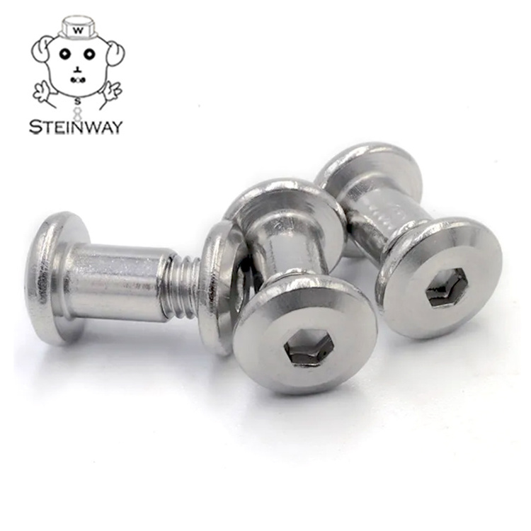 Hex Socket Flat Chamfered Head Fittings for Wood Furniture Stainless Steel Chicago Screw Screws