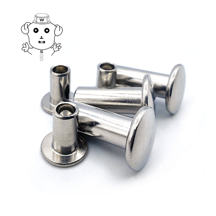 Stainless Steel SS304 Round Head 5mm/6mm Diameter Semi-Tubular Rivets