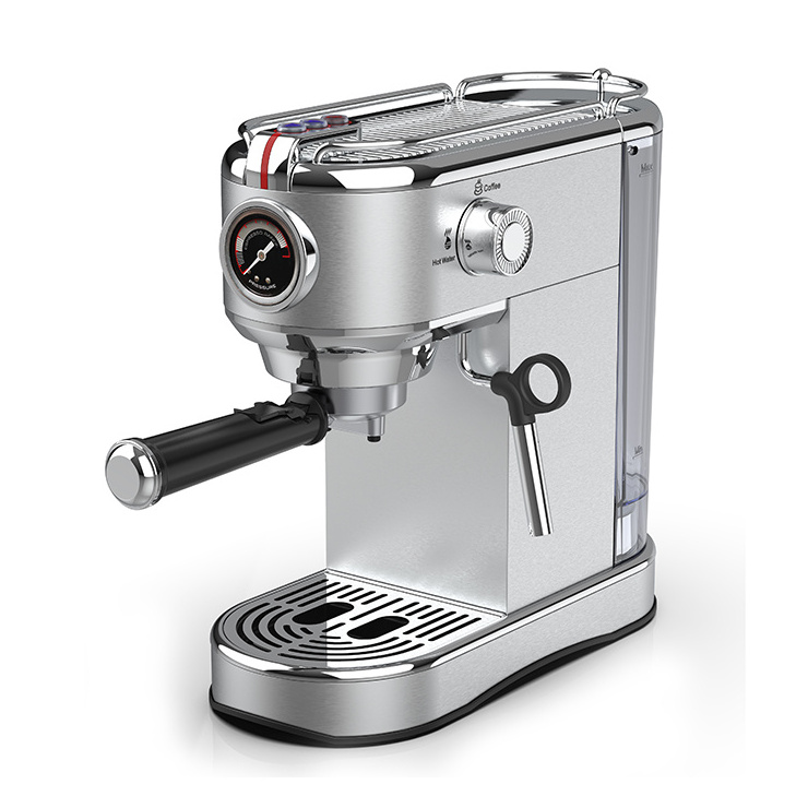 Equipment Electric Stainless Steel Professional Cappuccino Making Espresso Coffee Machine With Milk Frother