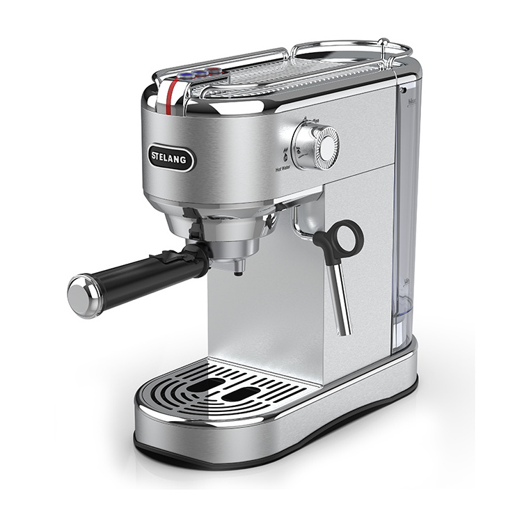 Equipment Electric Stainless Steel Professional Cappuccino Making Espresso Coffee Machine With Milk Frother