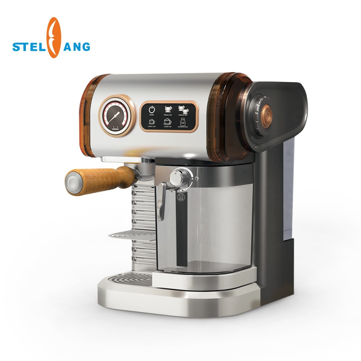 Wholesale italian professional 2in1 single cup semi automatic espresso coffee maker machine with milk tank