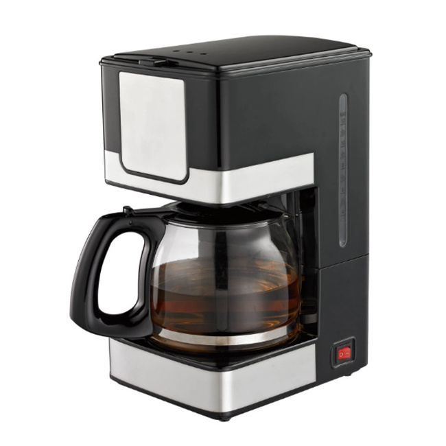 1.5L 900W 10-12 cup drip coffee maker with stainless steel decoration