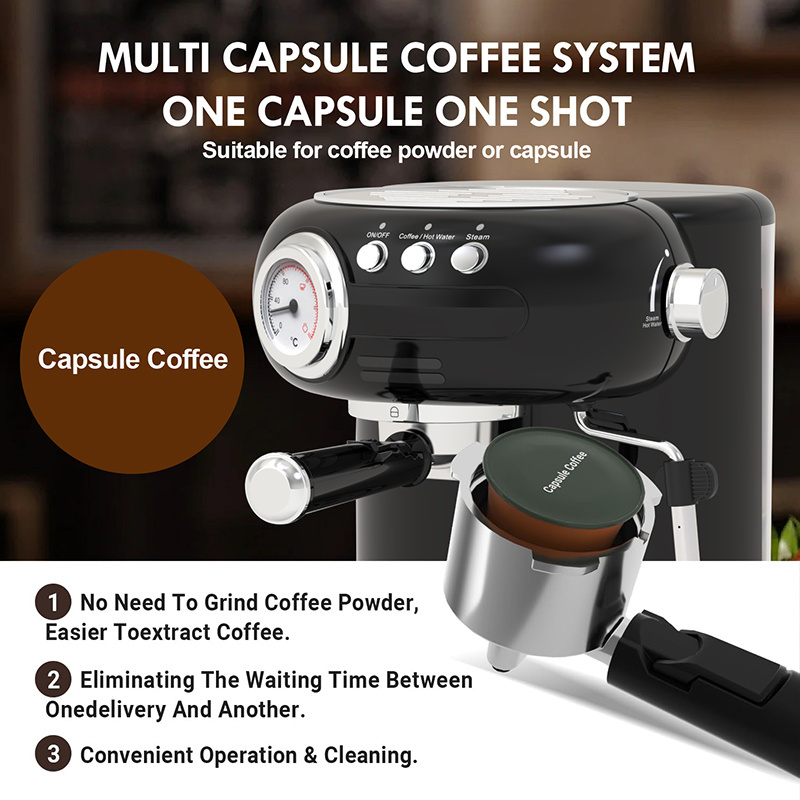 15 Bar Italian Pump Pressure Cappuccino Maker Cafetera Coffee Espresso Machine Maker