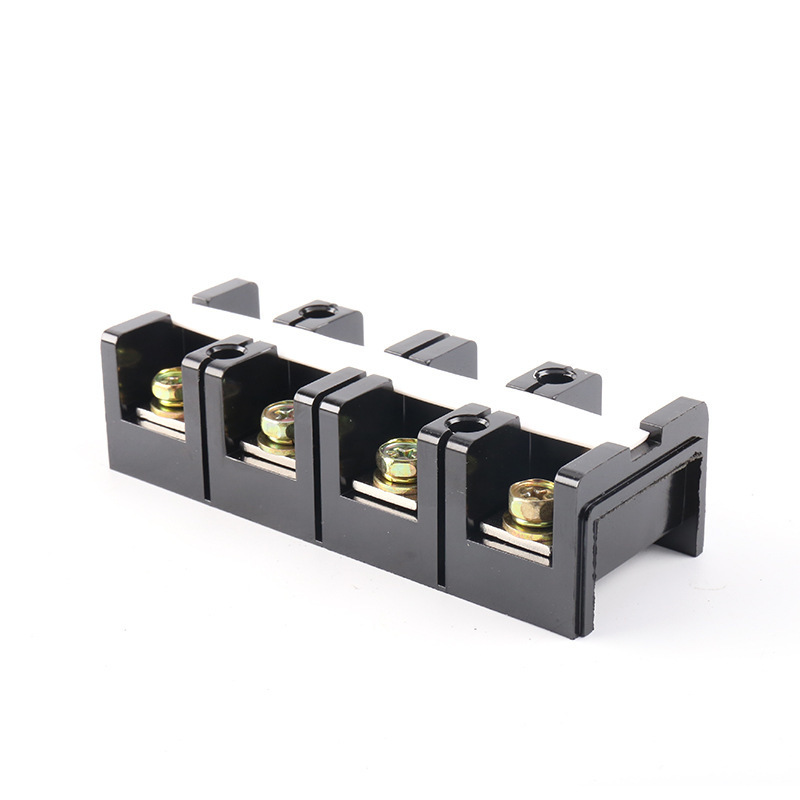 TC-604 60A 600V Black barrier PCB terminal block High current terminal can make iron or copper material