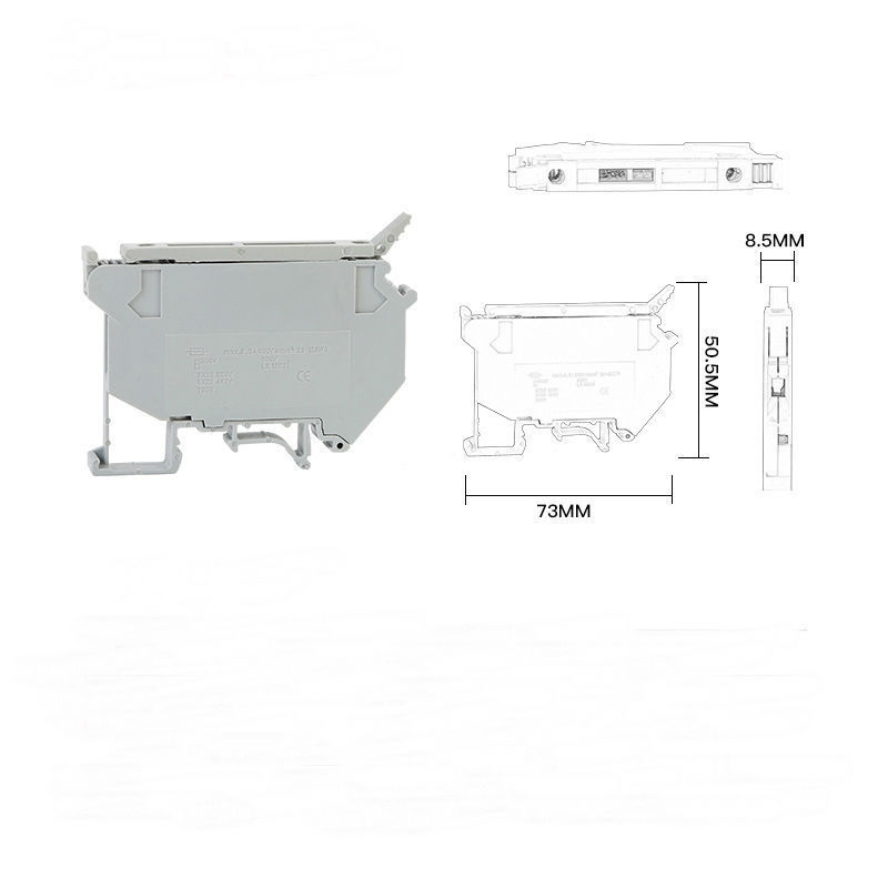 UK5-HESI 6.3A/800V DIN Rails Screw Clamp Terminal Blocks I Din Rail Fuse Terminal Block