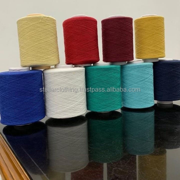 OPEN END(OE) YARN NE 10/1 - 30/1 RECYCLED POLY COTTON BLEND REGENERATED OPEN END YARN ENVIRONMENT FRIENDLY FOR KNITTING WEAVING