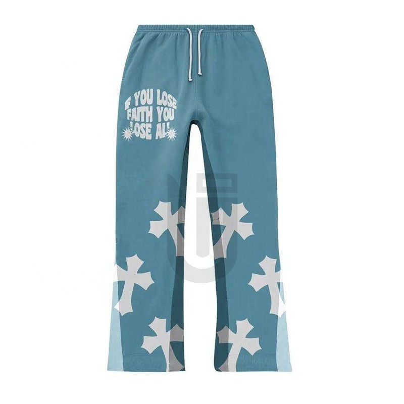 Wholesale Sweatpants And Hoodie Sets High Quality Puff Print logo Stacked Sets Sweat Suits men