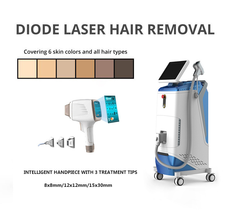 10 Bars 1200W Hot Sale Diode Laser Hair Removal 808Nm 755Nm Beauty Apparatus Alexandrite Laser Gentle Laser