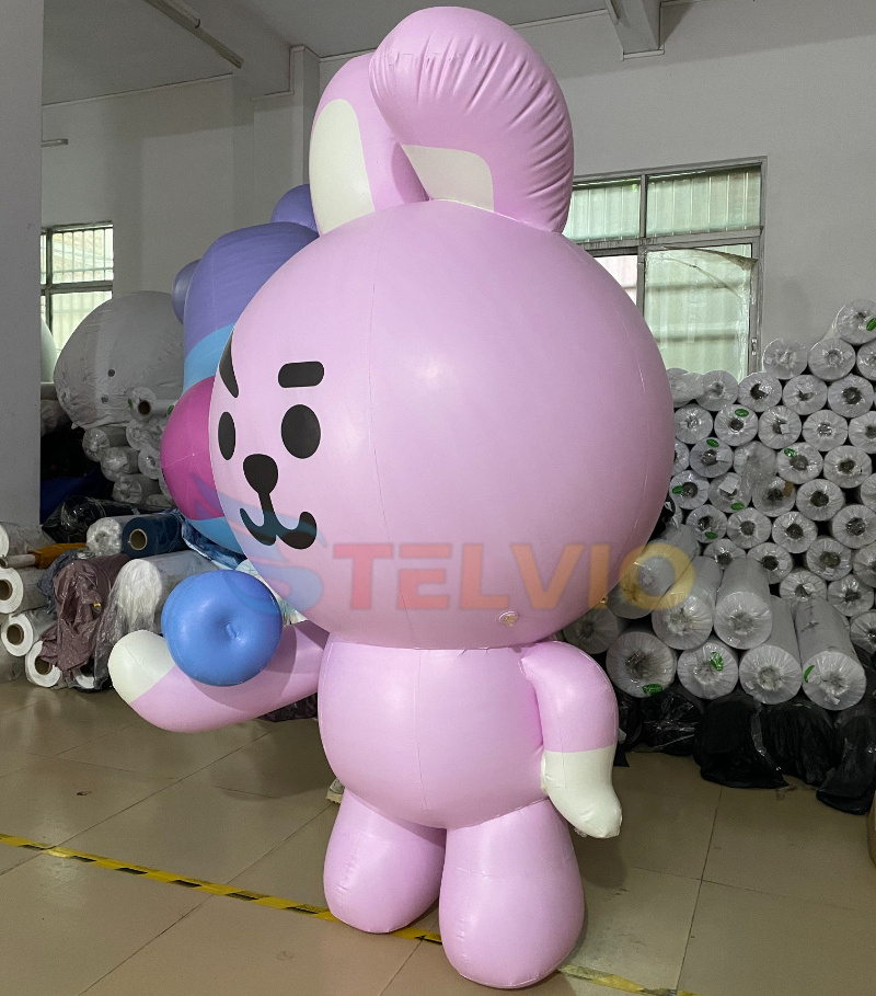 2m PVC Advertising Inflatable Rabbit Model For Promotion Outdoor Decoration Cartoon Model