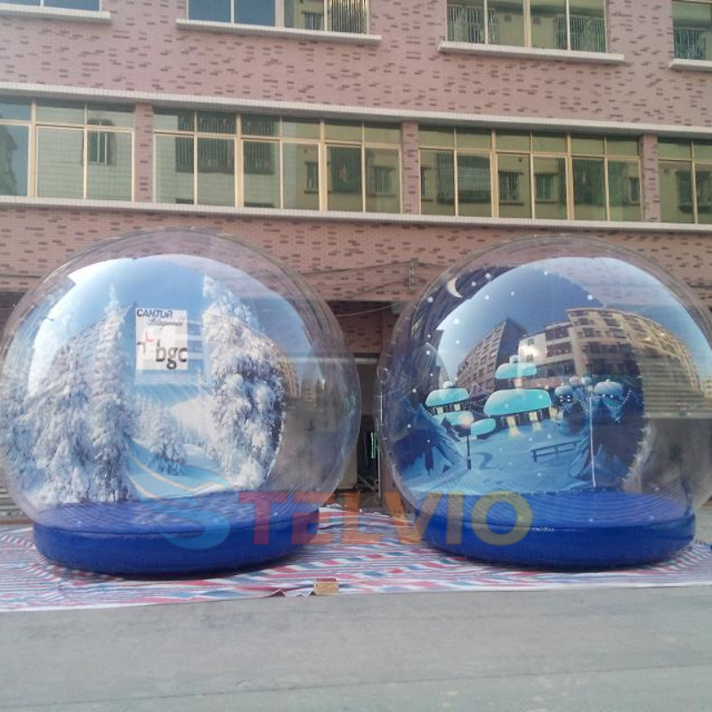 Christmas Party Decoration Inflatable Bubble House With Bouncy Bottom Commercial Giant Inflatable Snow Globe For Sale