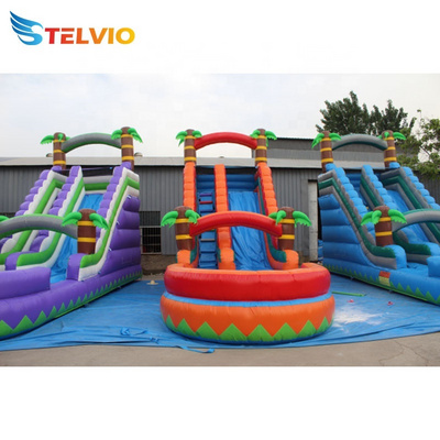 Commercial Juegos inflables acuaticos tobogan jumping backyard bounce house waterslide inflatable water slide with pool