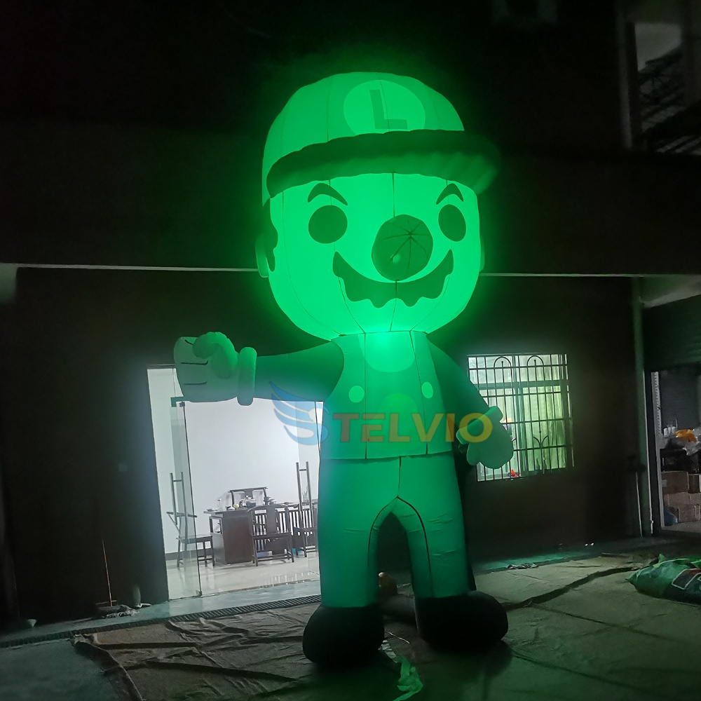 Inflatable Cartoon Character Super Mario Mascot Model for sale Inflatable Mascot with Light for Holiday Event