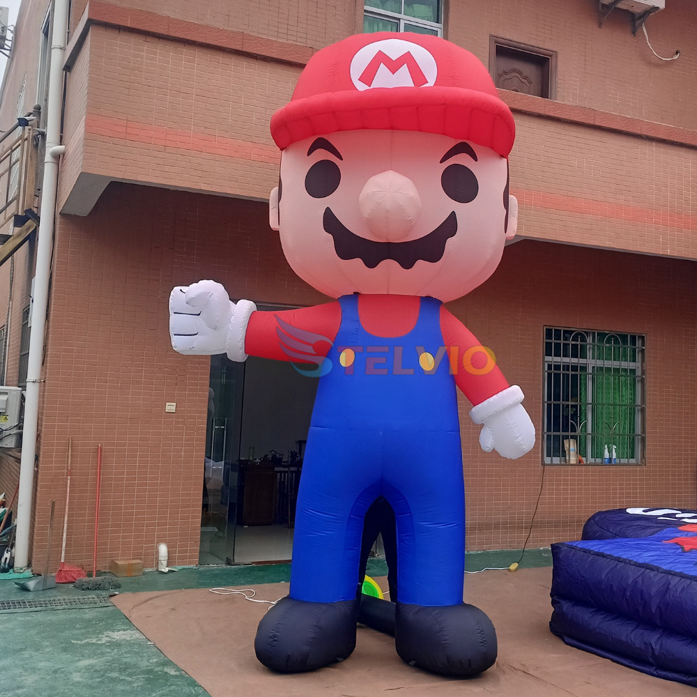 Inflatable Cartoon Character Super Mario Mascot Model for sale Inflatable Mascot with Light for Holiday Event