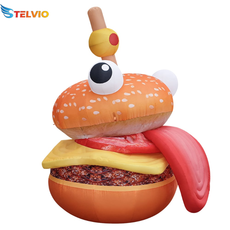 Oxford cloth high quality durable huge big inflatable bread hot dog hamburger model for blow up bread food model