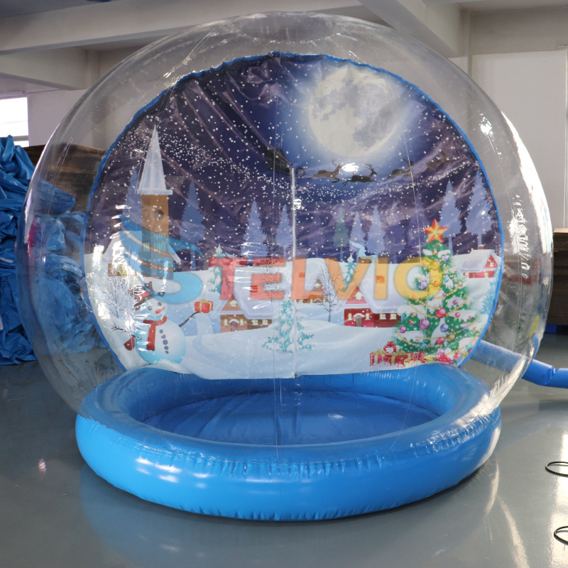 Christmas Human Size Snow Blow Up Inflatable Snowball Tent Snowball Globe Giant Inflatable Snow Globe For Christmas