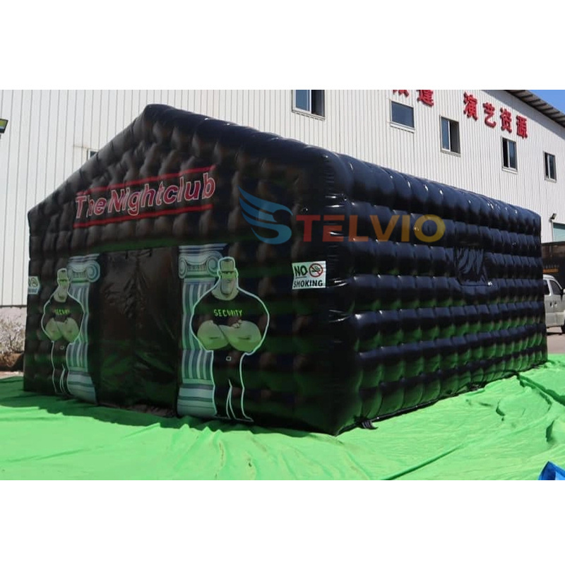 Commercial Black VIP Party Tent Portable LED Disco Lighting Mobile Night Club Tent Inflatable Club Tent Inflatable Nightclub