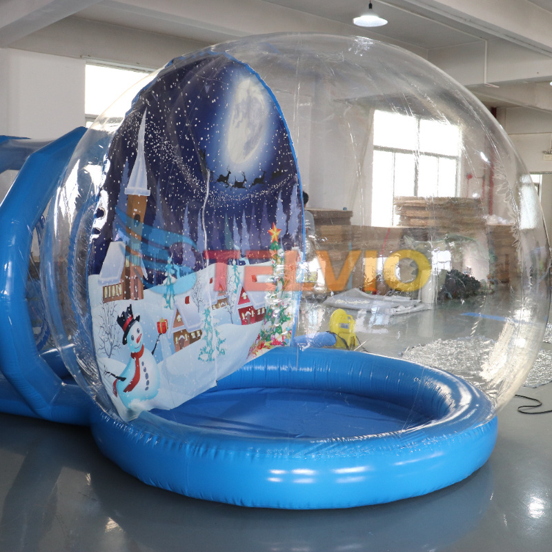 Christmas Human Size Snow Blow Up Inflatable Snowball Tent Snowball Globe Giant Inflatable Snow Globe For Christmas