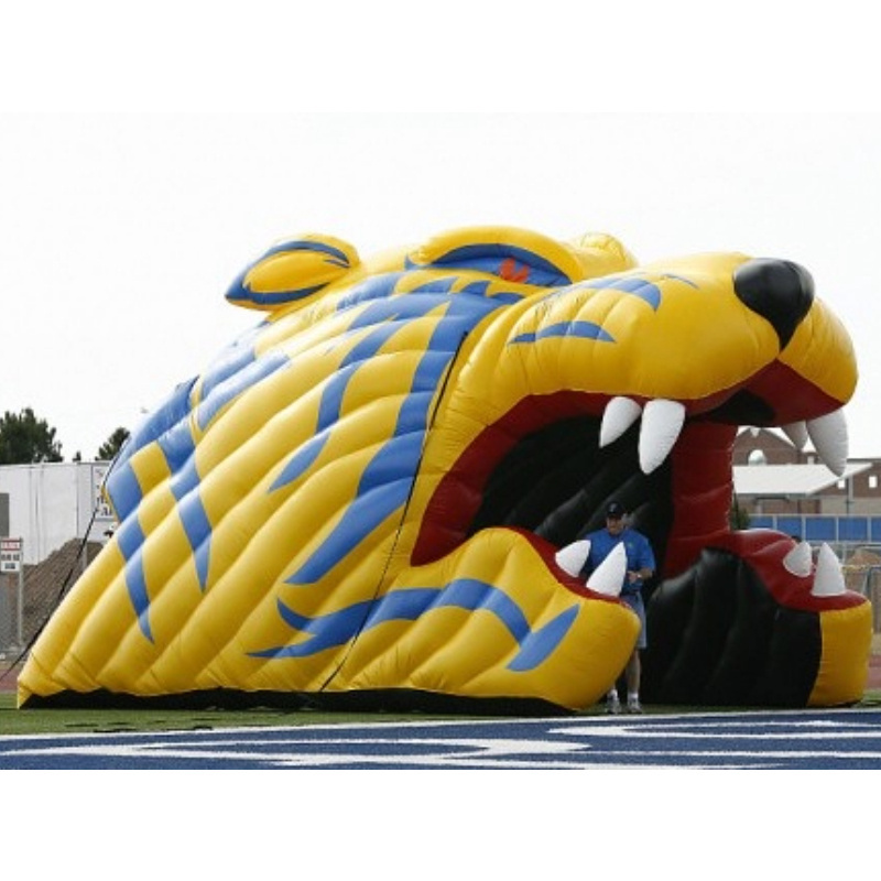 Factory Price Outdoor Custom Giant Inflatable Head Mascot Football Tunnel Inflatable Animal Tunnel For sports