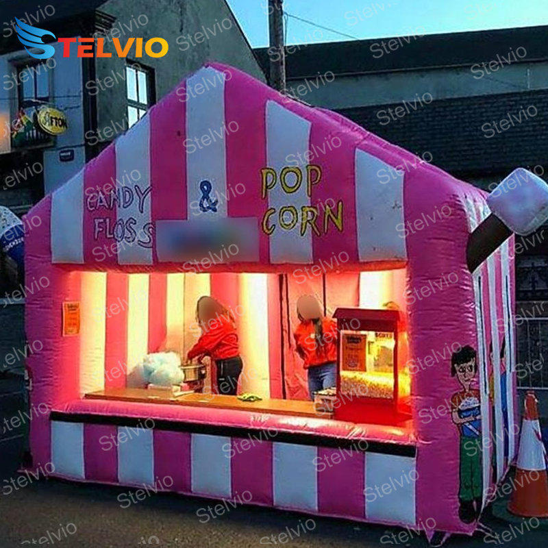 Amusement Park Inflatable Concession Stand Inflatable Booth For Event inflatable Popcorn Tent