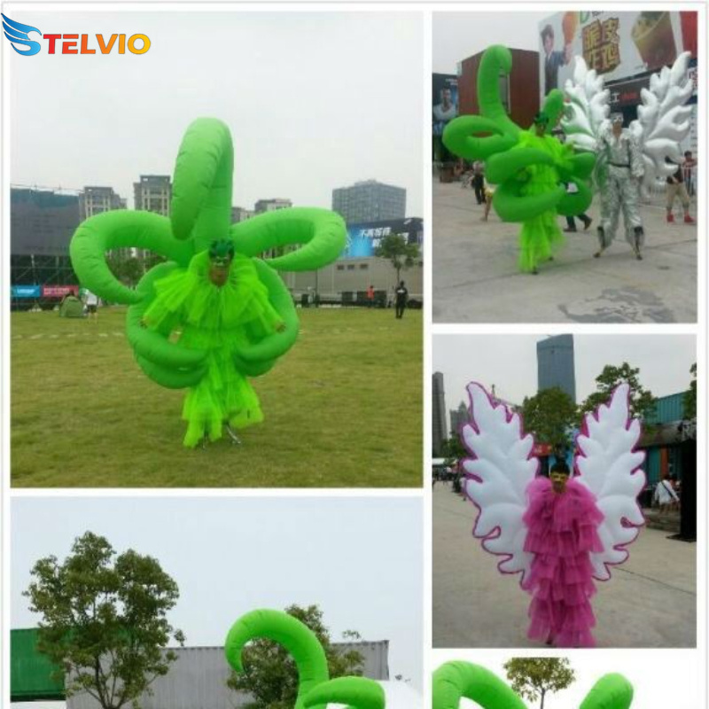 Fashionable inflatable performance costume inflatable wing costume for cosplay party