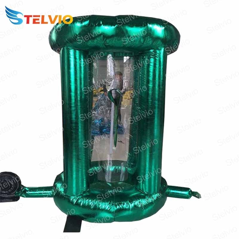 New style inflatable cube cash money catching grab machine booth money grabbing game inflatable money flying machine for event