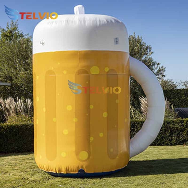 Custom image giant inflatable glass beer mug for advertising