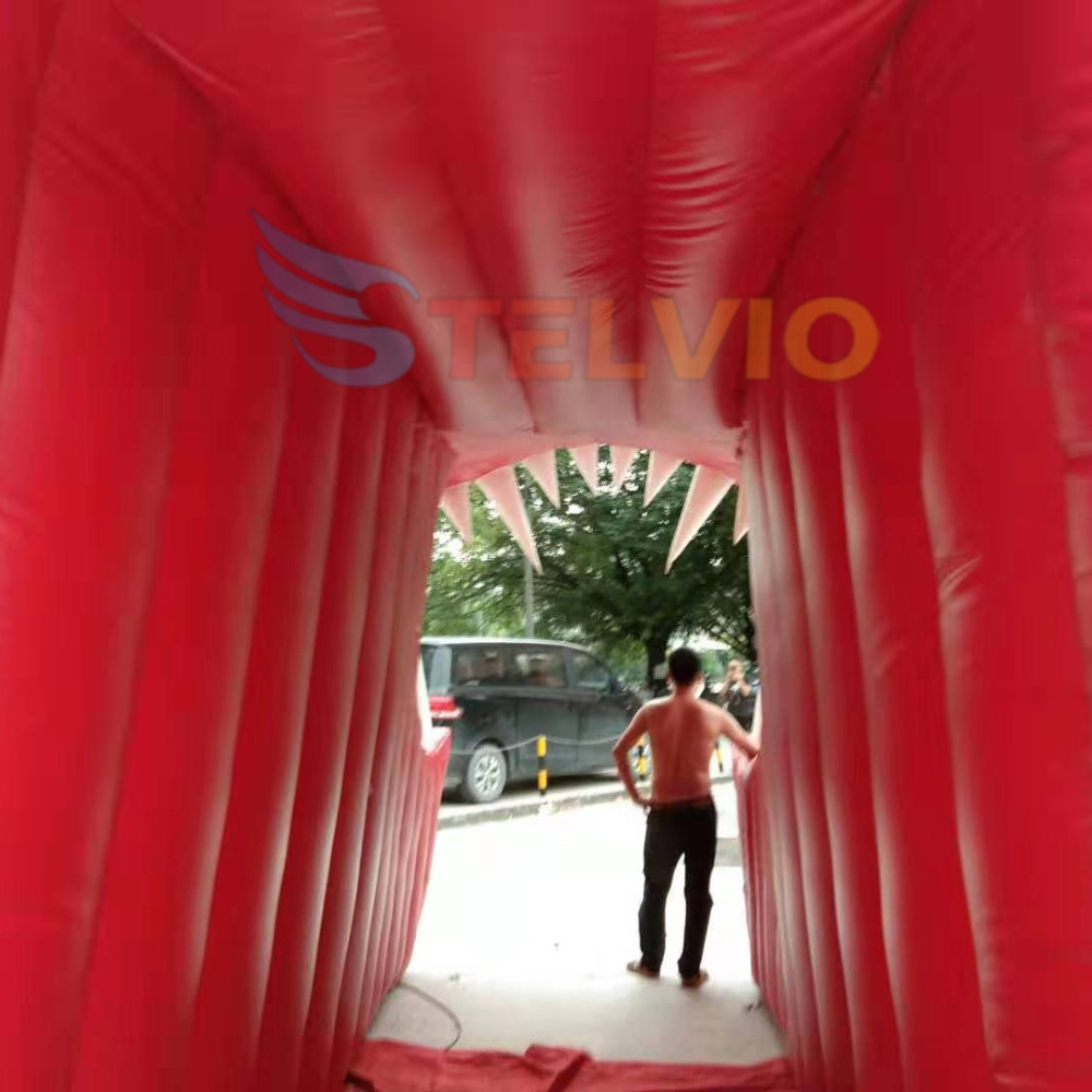 Giant inflatable tiger head mascot football tunnel custom animal sports entrance gate for event