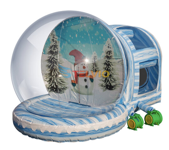 Inflatable Decorations Giant Christmas Inflatable Snow Globe With Tunnel Christmas Inflatable Bubble House for sale