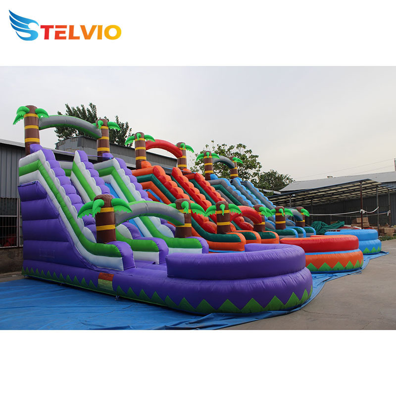 Commercial Juegos inflables acuaticos tobogan jumping backyard bounce house waterslide inflatable water slide with pool