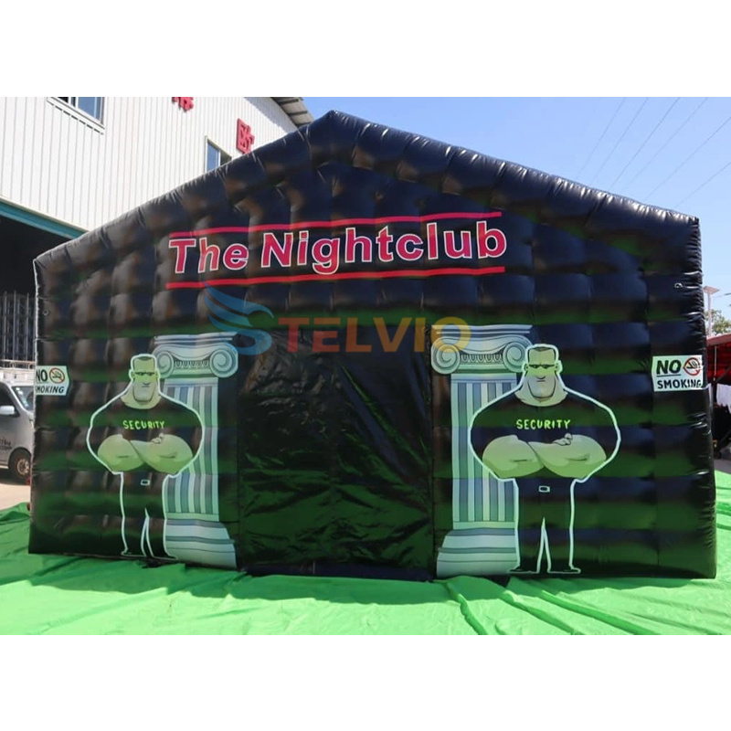 Commercial Black VIP Party Tent Portable LED Disco Lighting Mobile Night Club Tent Inflatable Club Tent Inflatable Nightclub