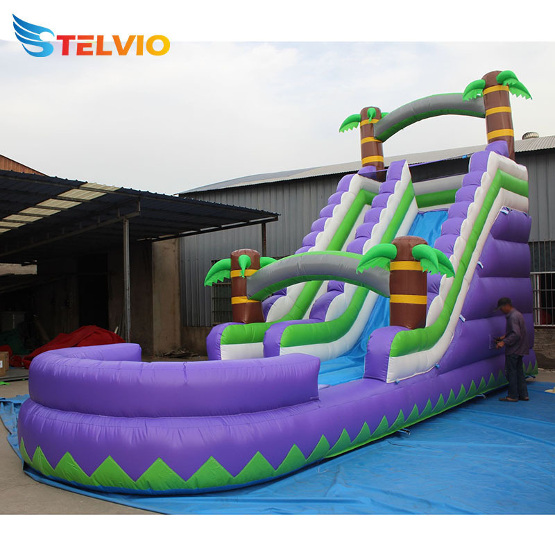 Commercial Juegos inflables acuaticos tobogan jumping backyard bounce house waterslide inflatable water slide with pool