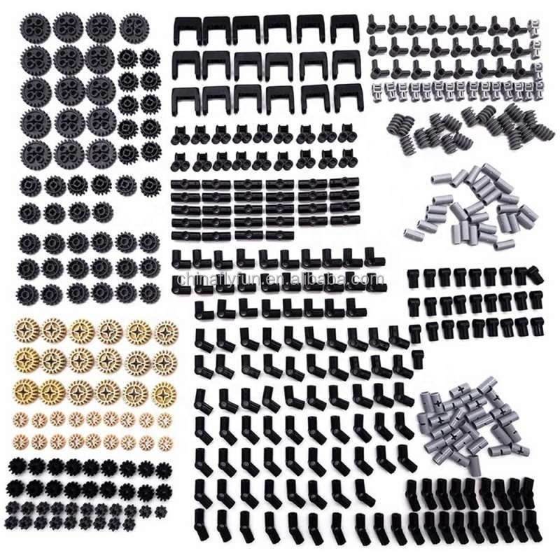 Stemedu Gear and Axle Connectors Tires Assorted Pack for Technic Parts Compatible with L.e.g.oeds Building Blocks for Kids