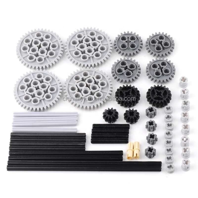 Stemedu Gear and Axle Connectors Tires Assorted Pack for Technic Parts Compatible with L.e.g.oeds Building Blocks for Kids