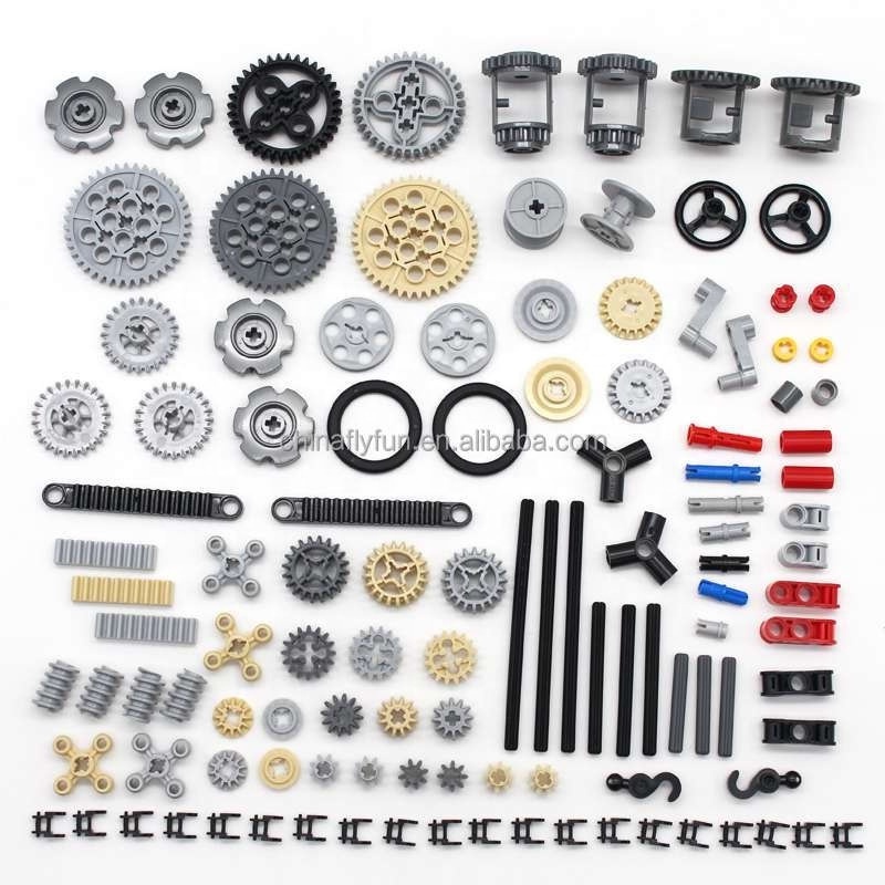 Stemedu Gear and Axle Connectors Tires Assorted Pack for Technic Parts Compatible with L.e.g.oeds Building Blocks for Kids