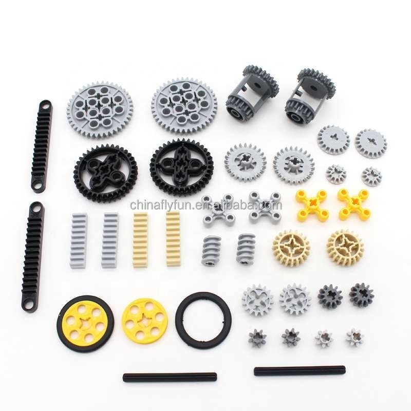 Stemedu Gear and Axle Connectors Tires Assorted Pack for Technic Parts Compatible with L.e.g.oeds Building Blocks for Kids