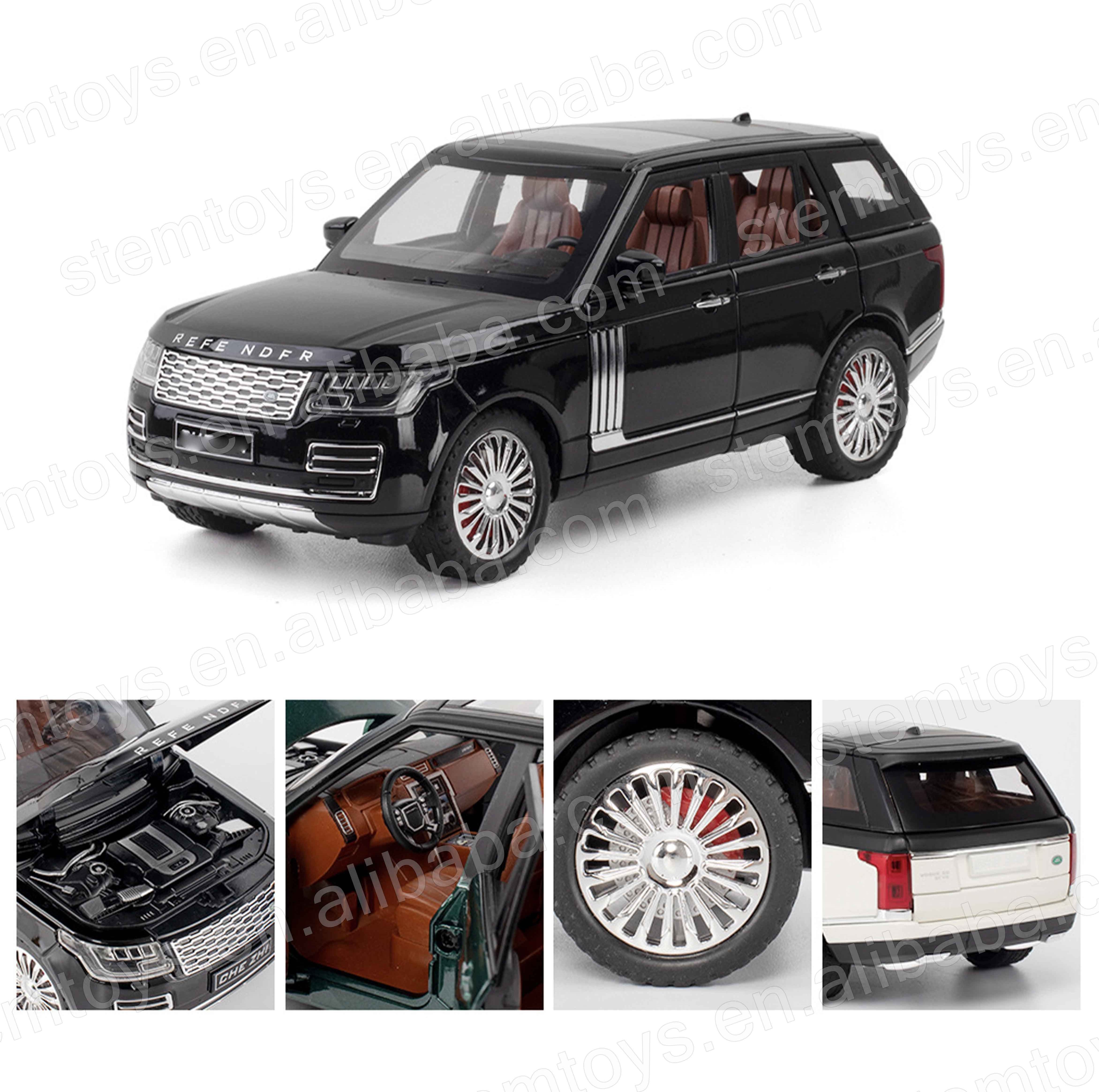 Genuine license 1:24 Range Rover Casting Alloy Car Model mini car Metal pull-back car model with light and sound children