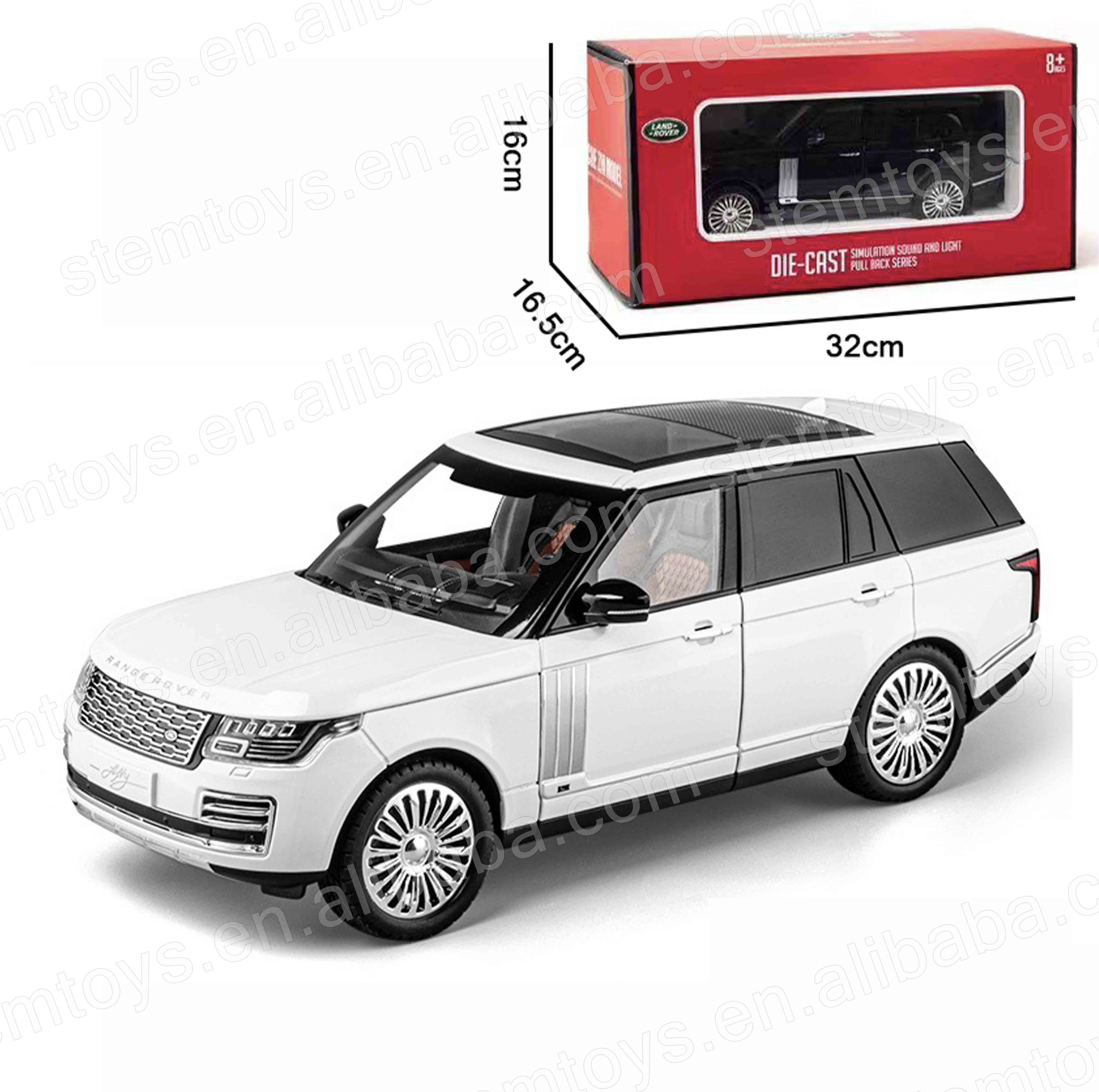 Genuine license 1:18 Range Rover Casting Alloy Car Model mini car Metal pull-back car model with light and sound children