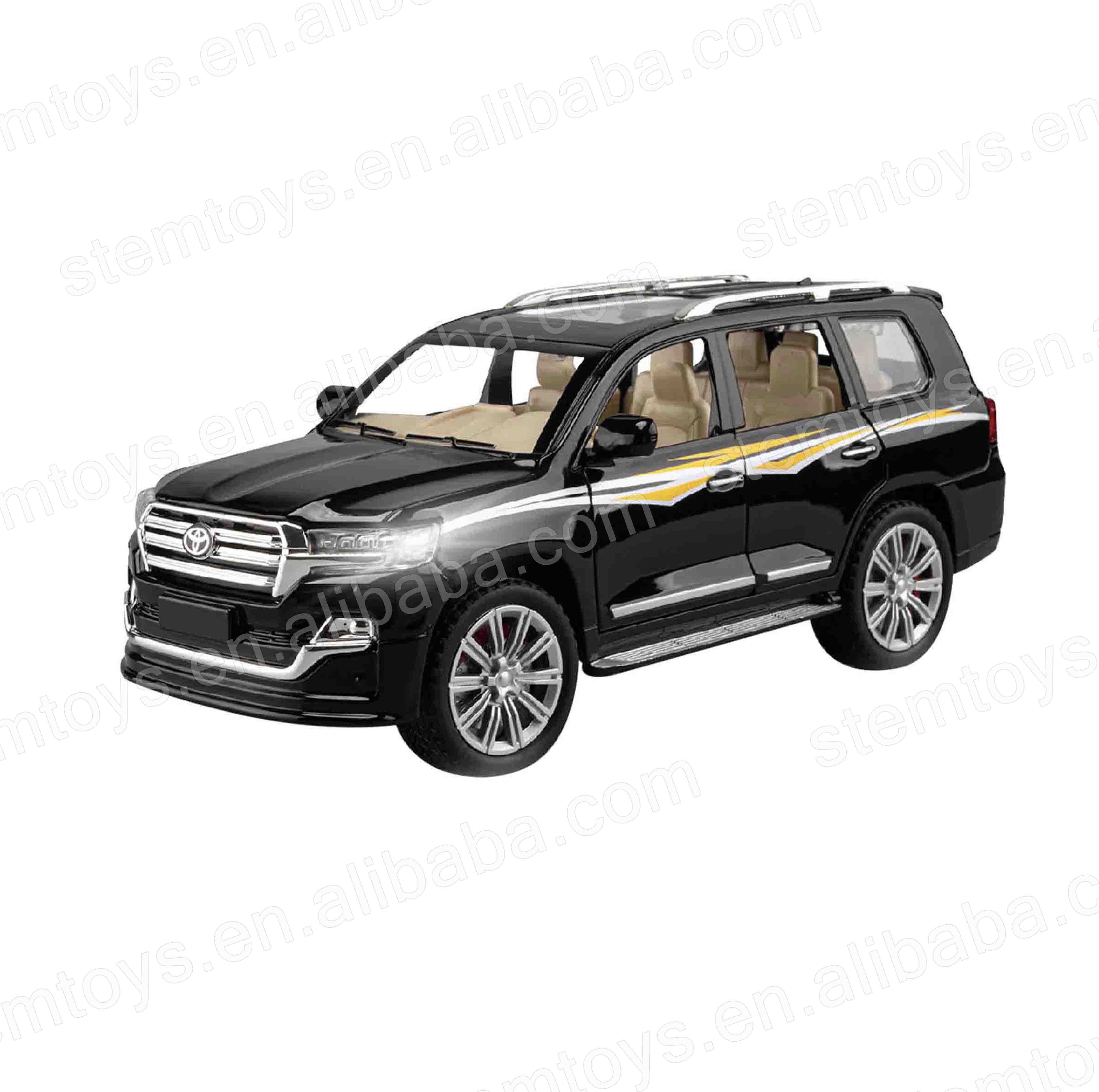 Genuine license 1:24  Land Cruiser Casting Alloy Car Model mini  Metal pull-back car model with light and sound children