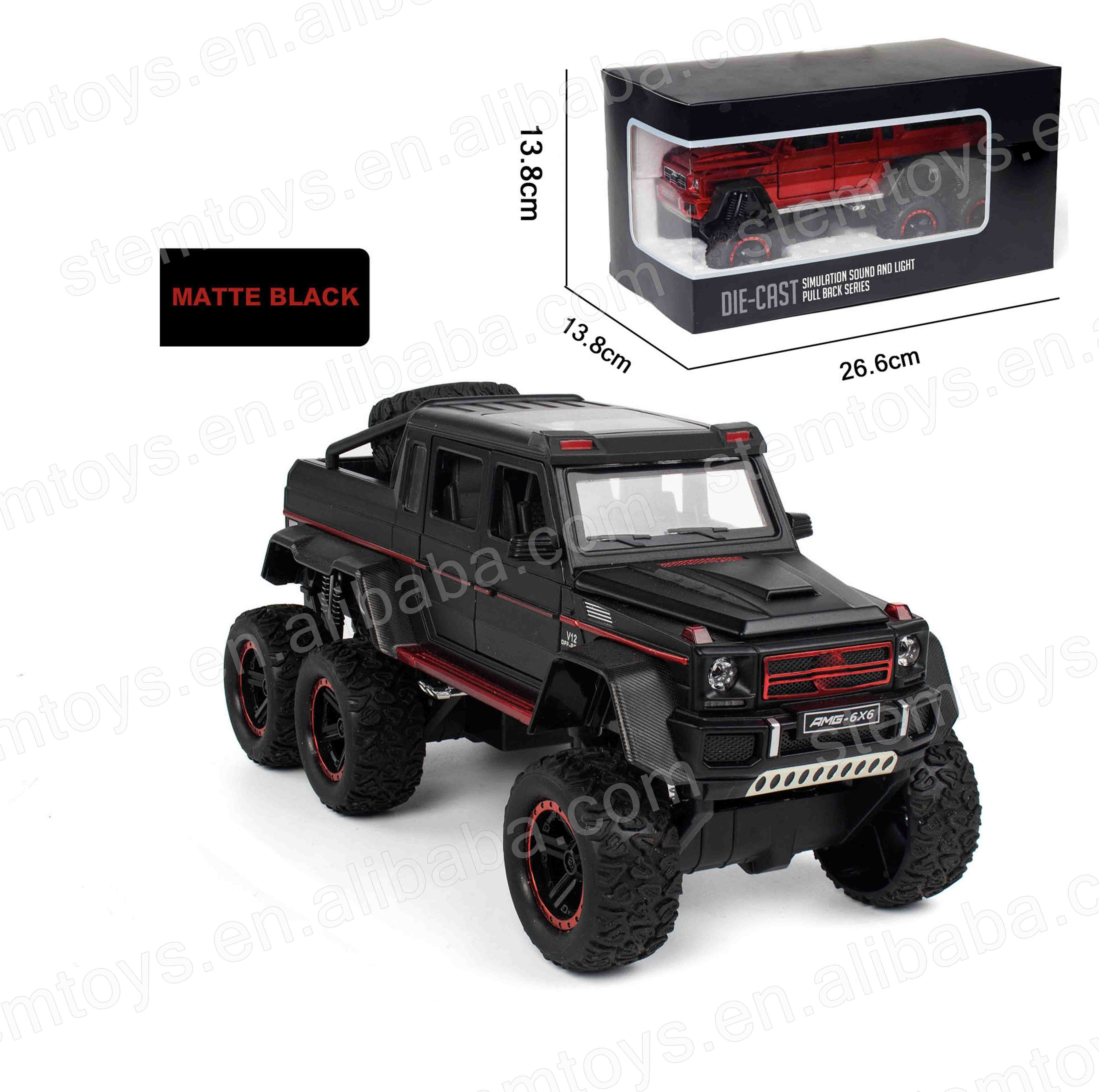 1:22  AMG G-Class 6*6 Casting Alloy Car Model mini car Metal pull-back car model with light and sound children