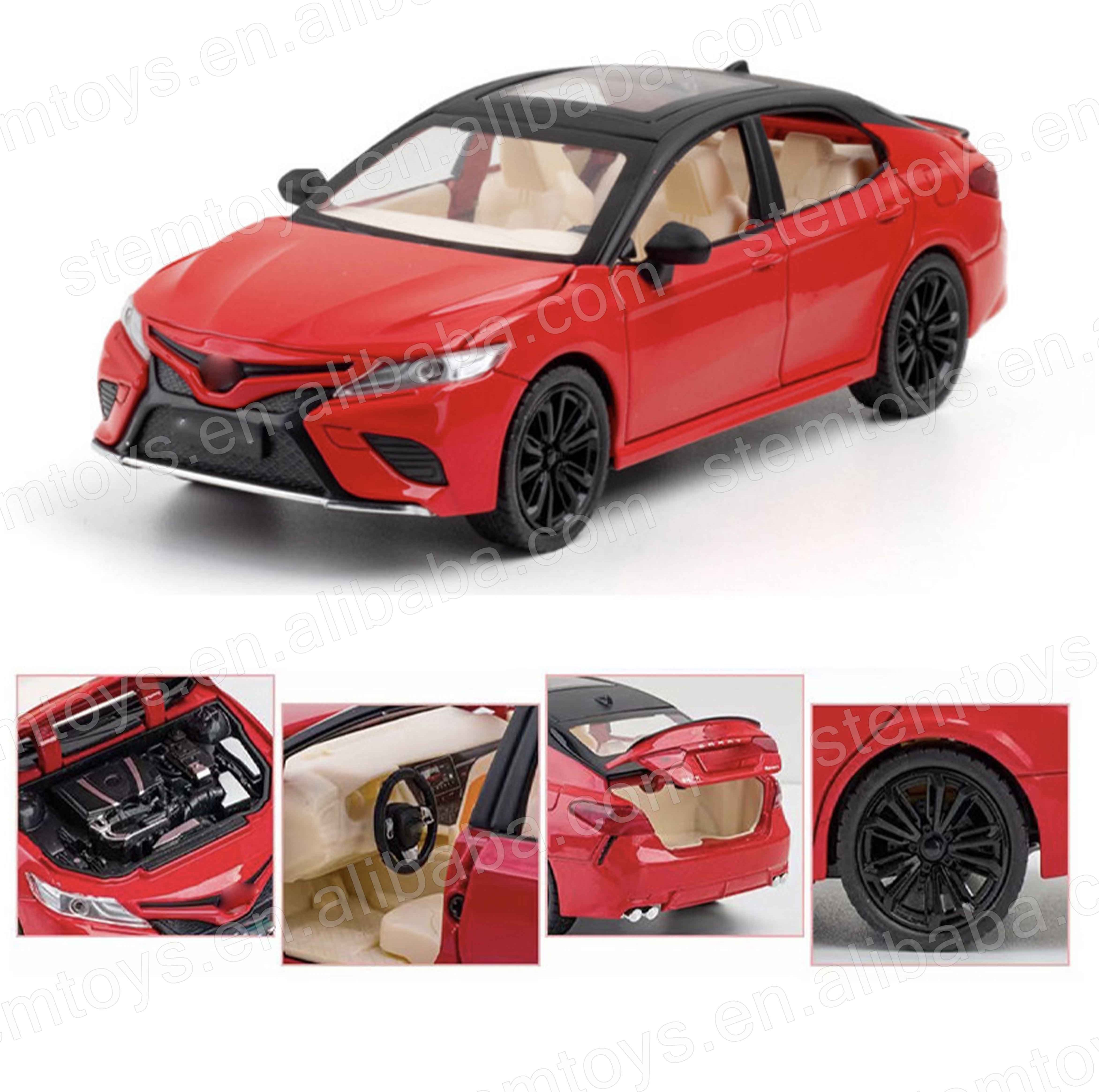 Hot sell 1:24 Camry Casting Alloy Car Model mini car Metal pull-back car model with light and sound children