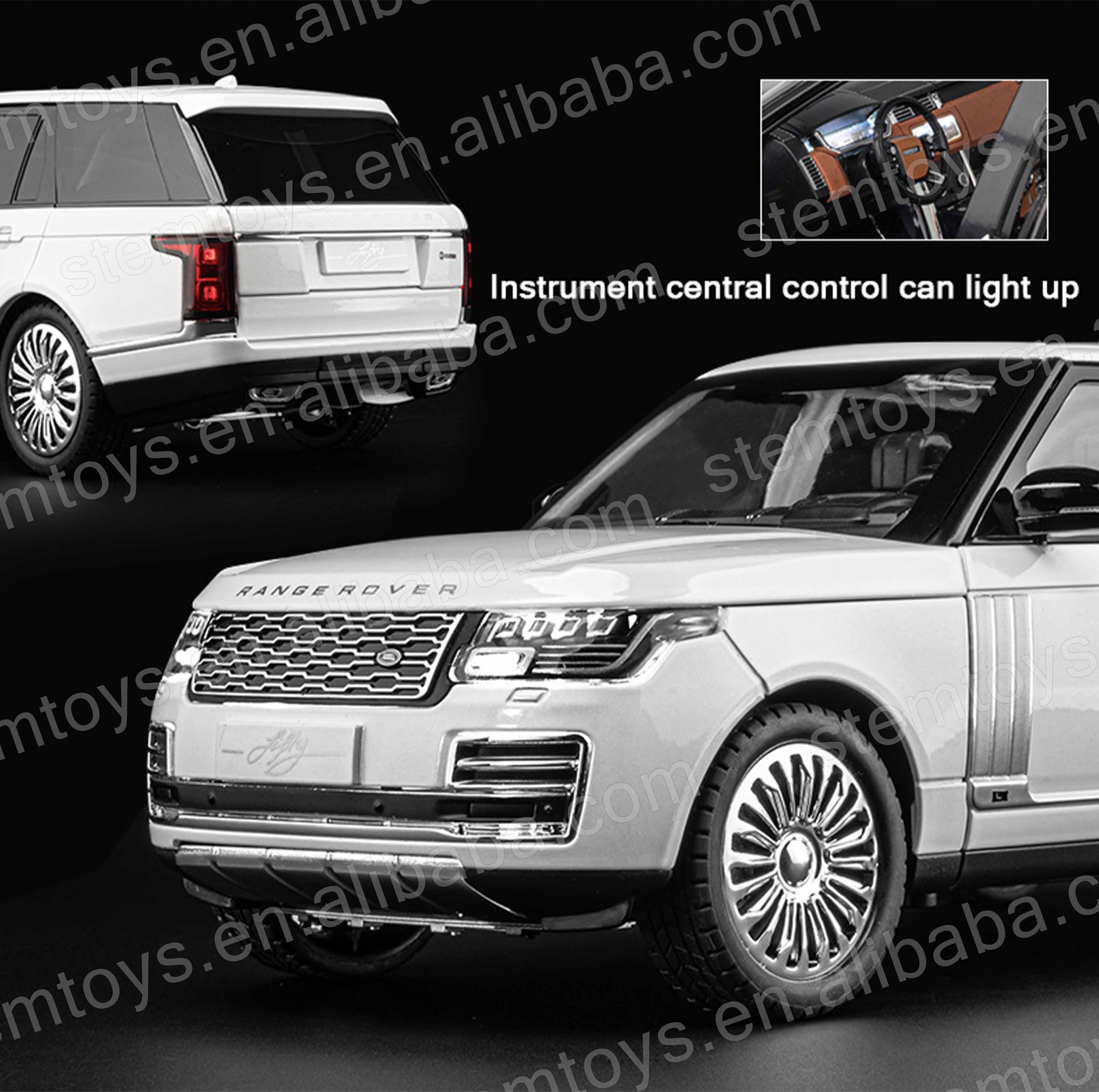 Genuine license 1:18 Range Rover Casting Alloy Car Model mini car Metal pull-back car model with light and sound children