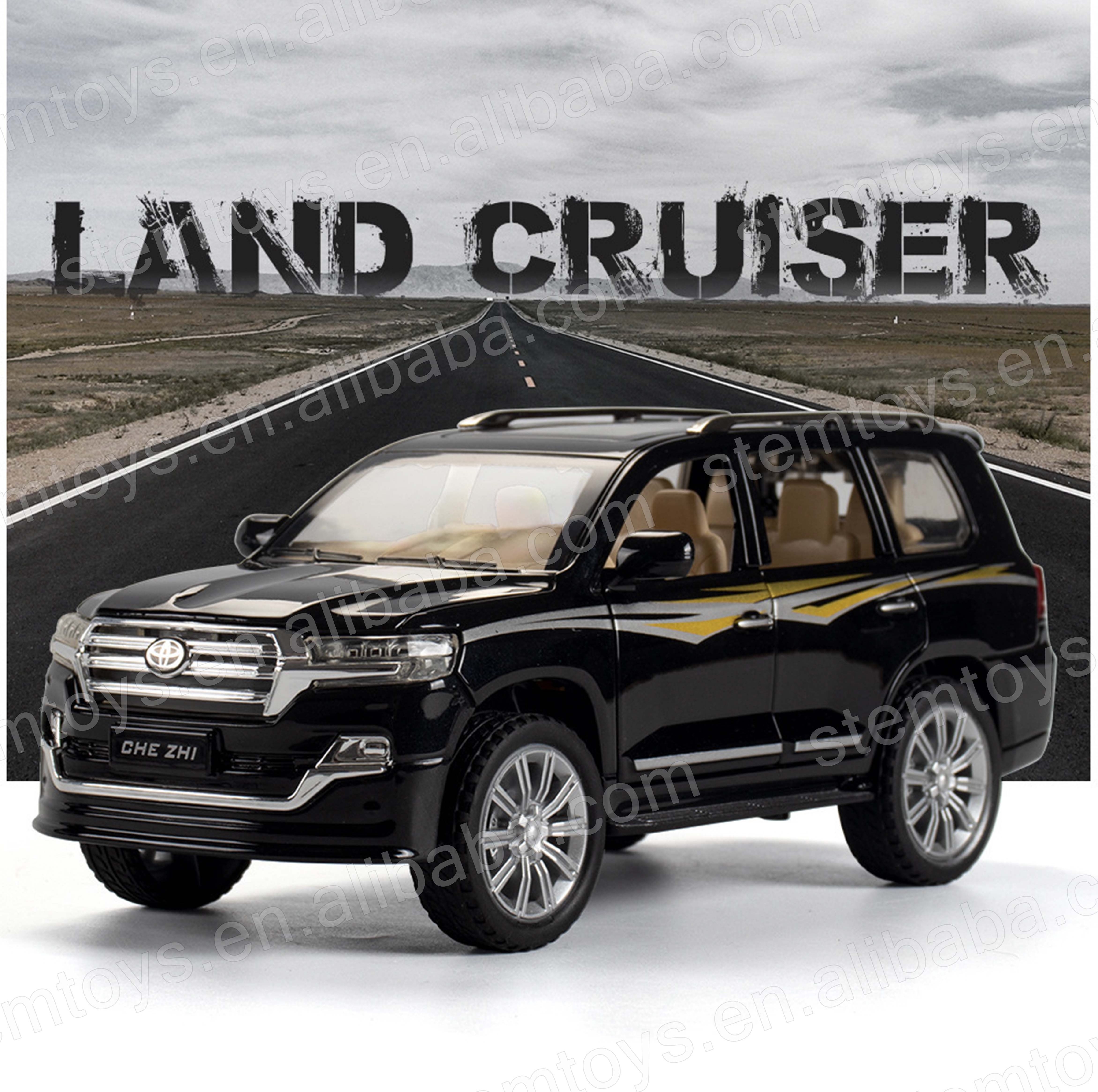 Genuine license 1:24  Land Cruiser Casting Alloy Car Model mini  Metal pull-back car model with light and sound children