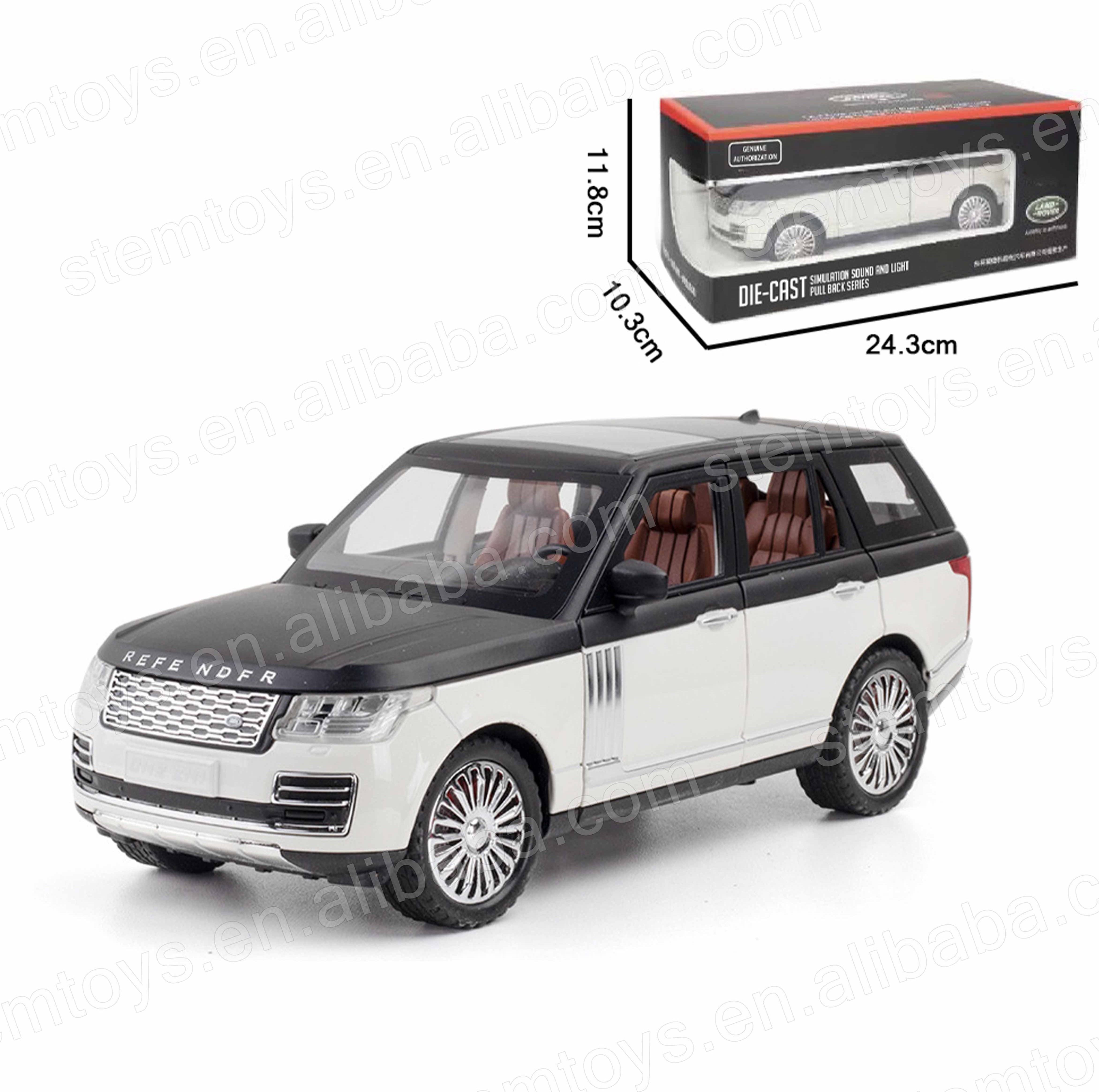 Genuine license 1:24 Range Rover Casting Alloy Car Model mini car Metal pull-back car model with light and sound children