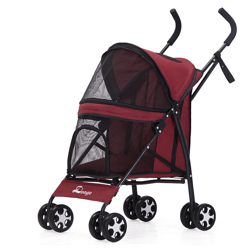 Pet Stroller Lightweight Cart Travel Carrier of Pets Easy to Fold Dog Stroller Breathable Easy Folding Dog Stroller