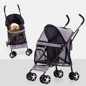 Pet Stroller Lightweight Cart Travel Carrier of Pets Easy to Fold Dog Stroller Breathable Easy Folding Dog Stroller