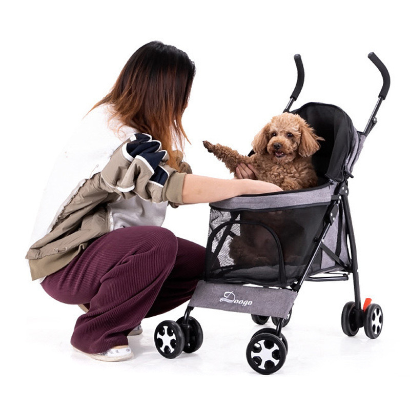 Pet Stroller Lightweight Cart Travel Carrier of Pets Easy to Fold Dog Stroller Breathable Easy Folding Dog Stroller