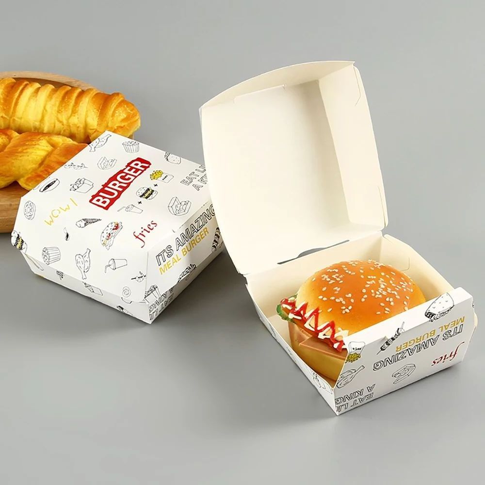 Custom Fast Food Packaging Take Out French Fried Chicken Wings Takeaway Lunch Paper Box